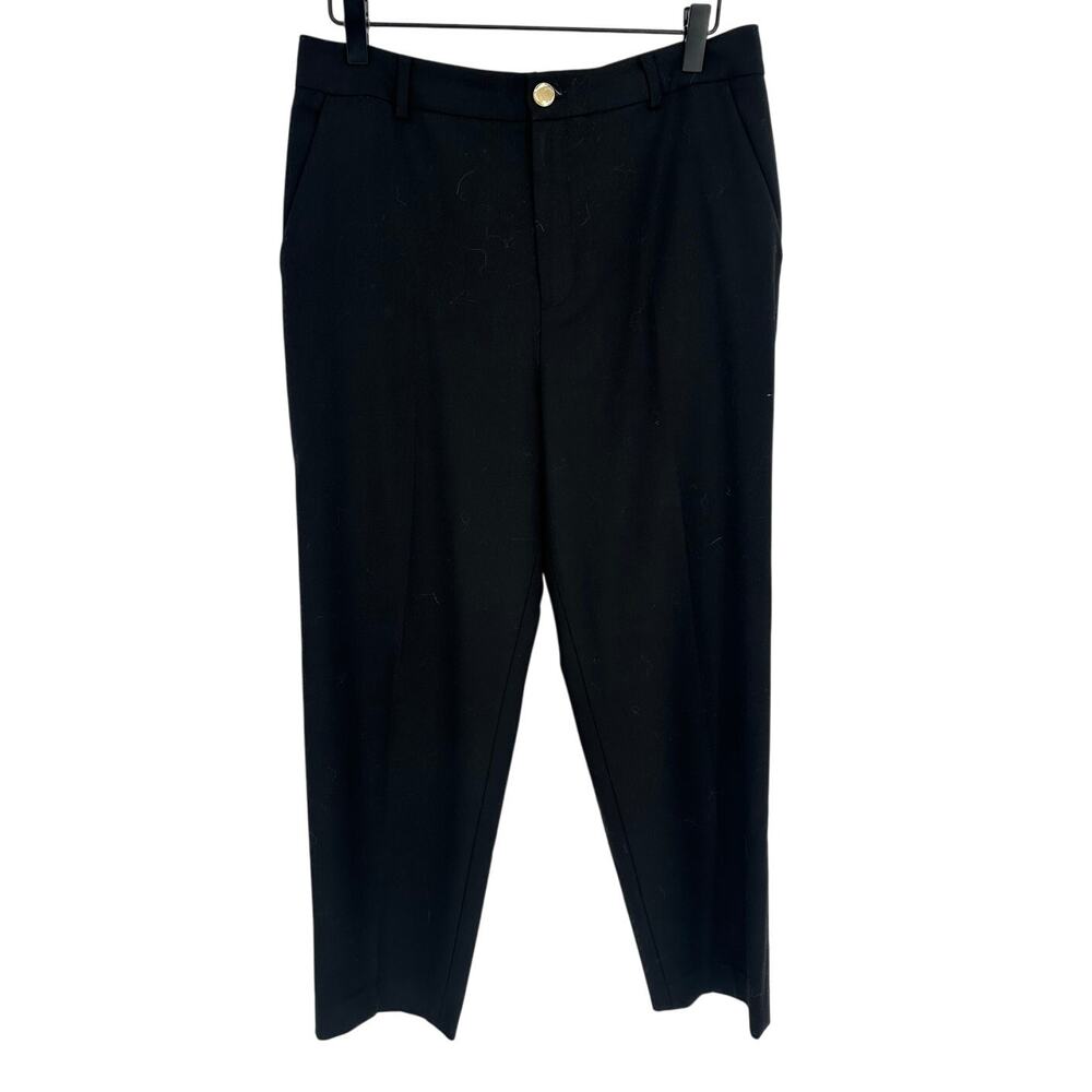 Club Monaco Wool Blend Trouser Pants Women 8 Black High Rise Cropped Work Office